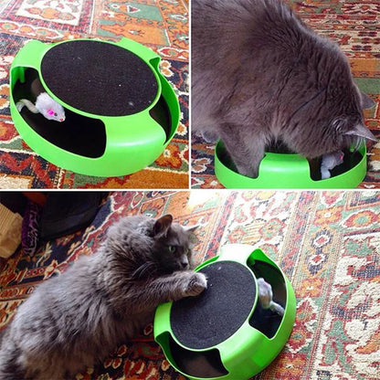 Cat Toy Turntable Roller Mouse Toys Interactive Intelligence Training Track Funny Games Cat Scratcher Toy Pet Toys  Accessories
