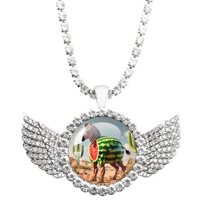 25mm Angel Wing Necklace | Italian Brainrot Pendant Funny Animal Jewelry Gift