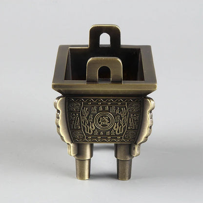Mini Bronze Incense Burner | Chinese Retro Dragon Carving Decoration