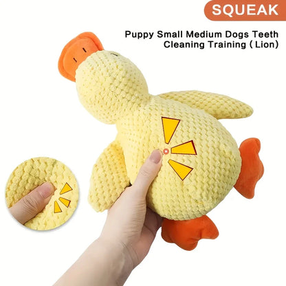 Dog toys, yellow ducks, pet plush toys, self fun, bite resistant, grinding teeth, sound making toys, small and medium-sized dog