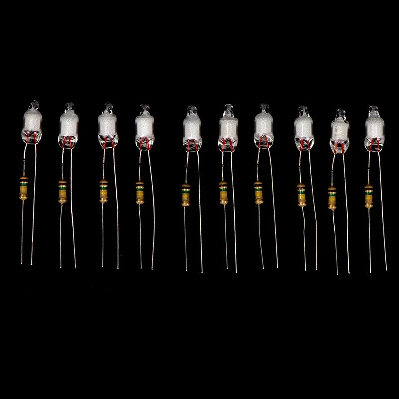 Neon Indicator Light Bulbs with Resistor | 220V Red Blue Green 4x10mm 5x13mm