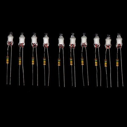 Neon Indicator Light Bulbs with Resistor | 220V Red Blue Green 4x10mm 5x13mm