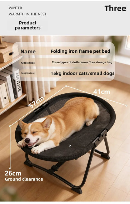 Elevated Pet Cot Bed for Dogs & Cats, All Seasons Breathable Pet Bed, Portable Foldable Outdoor Pet Supplies