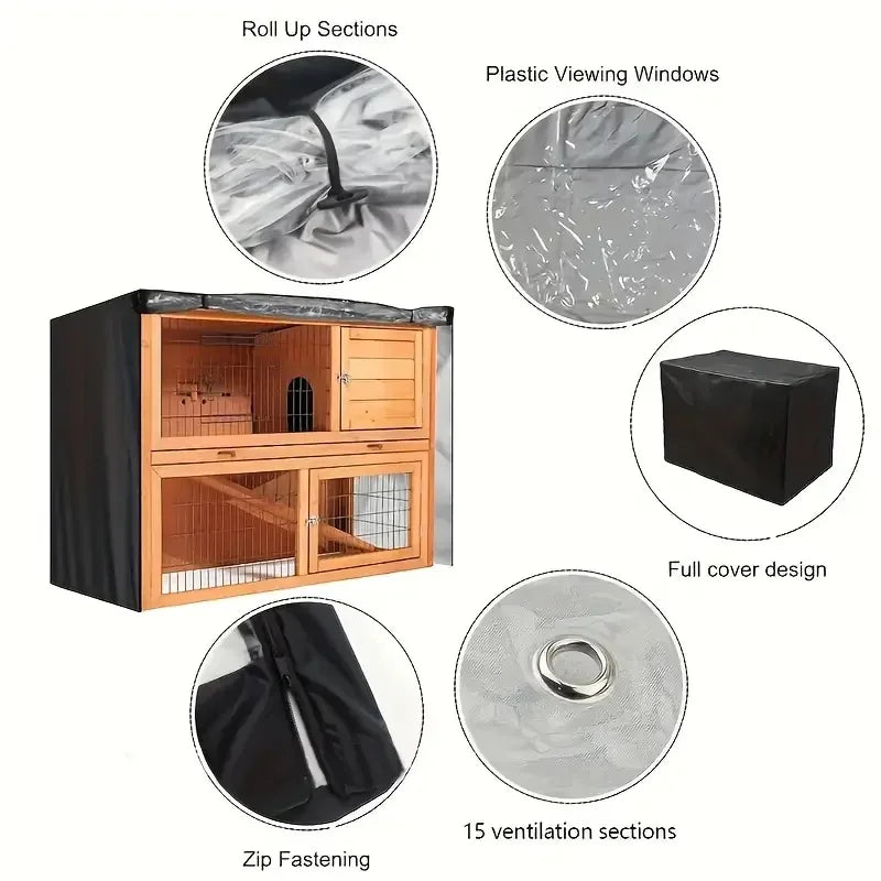 Heavy-Duty Rabbit Cover,Durable Oxford Fabric Rabbit Cover -All-Season Effective Protection,Scratch-Resistant Pet Cage Protector