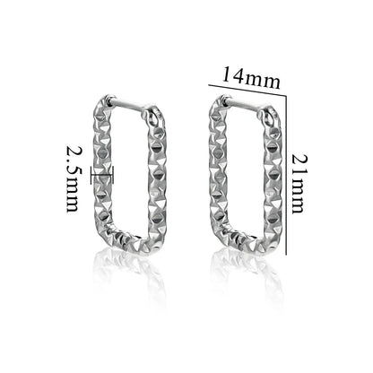 6pcs Stainless Steel Rectangular Textured Earrings Set | 18K PVD Gold Plated DIY Jewelry Parts