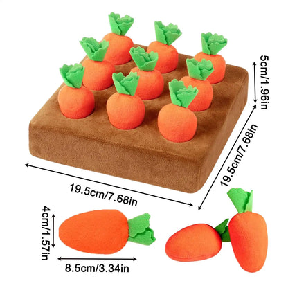 Dog Toys Snuffle Mat for Pet Plush Carrot Toy Mat Innovative Soft Plush Vegetable Field Pull Plush Carrot Dog Interactive Toys