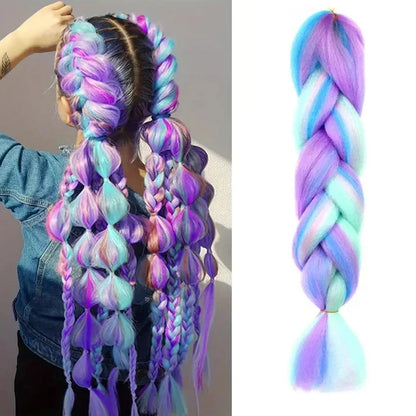 24Inch Jumbo Braid Hair Extensions | Long Straight Yaki Pre Stretched Synthetic Hair