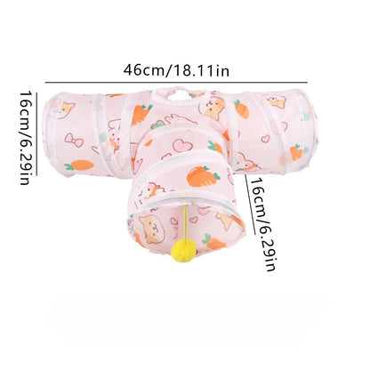 Carrot Shaped Hamster Hideout Foldable Ferret Toy Tunnel for Small Pets Hamster Cage Guinea Pig Toys Accessories