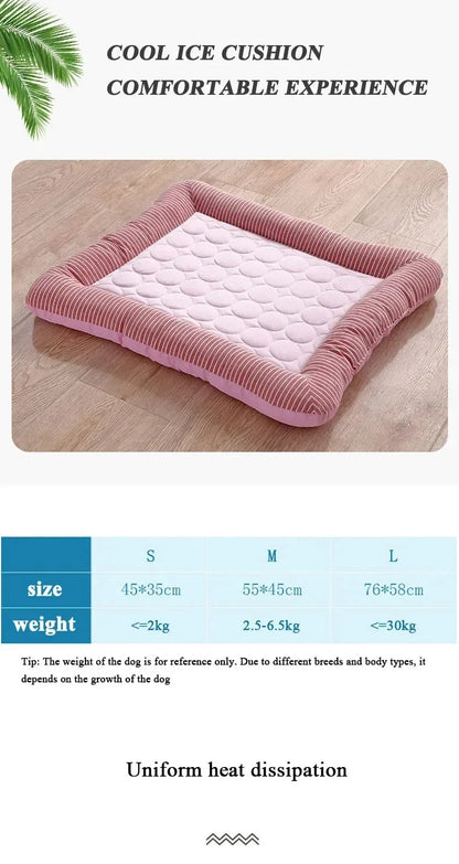 Cooling Pet Bed For Dogs Cats Ice Silk Material Cool Mat Soft Pet Blanket for Summer Sleeping Breathable Cat Sofa Supplies