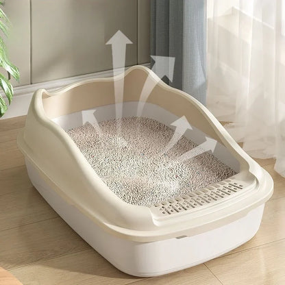 Cat Bedpans Cat Litter Box Pet Sandbox for Kitty Anti-Splash Cats Toilet Pet Sandbox Kitten Tray Bedpan Cleaning Cat Supplies