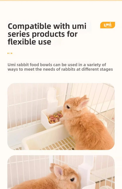 Large-capacity Rabbit Food Bowl with Secure Base Durable and Bite-resistant