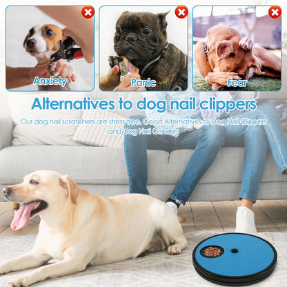 Round Dog Nail Scratch Board 360° Rotating Dog Scratch Pad with Snack Compartments Interactive Pet Toy Pet Supplies Accessories