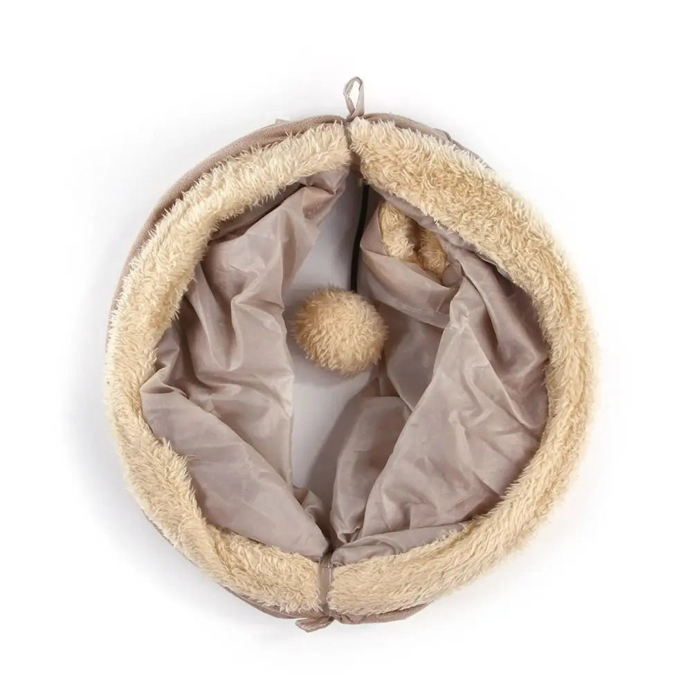 Collapsible Suede Fabric Puppy Kitten Rabbit Pet House Tunnel Holes Channel Tunnel Tube Cat Tunnel Pet Supplies Cat