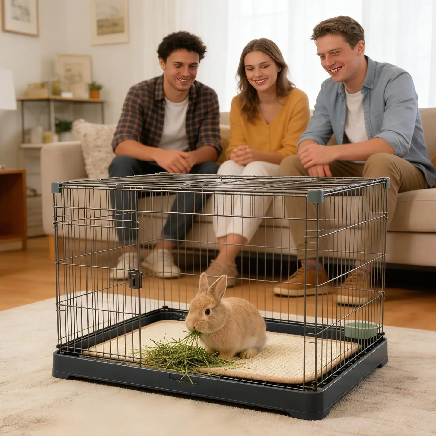 Rabbit Scratching Mat Indoor Foraging Scratcher Rug 15.7x23.6 In Scratch Board For Cage Hutch Floor Home Resting Biting Sleeping