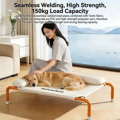 Pet Furniture Mesh Elevated Dog Beds Breathable Removable Raised Dog Bed with Pillow Outside Dog Bed Cat Patio Sunbathing