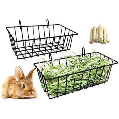 Rabbit Food Basket Grass Rack Rabbit Grass Frame Hay Feeder Rabbit Spring Grass Frame Grass Hay Bowl Rack Pet Food Container