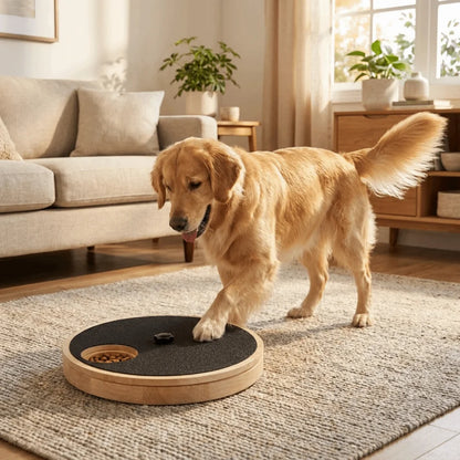 Rotating Dog Scratching Board Round Non-Slip Dog Nail Grinding Pad Wear-resistant with Treat Box Pet Slow Feeding Plate for Dogs