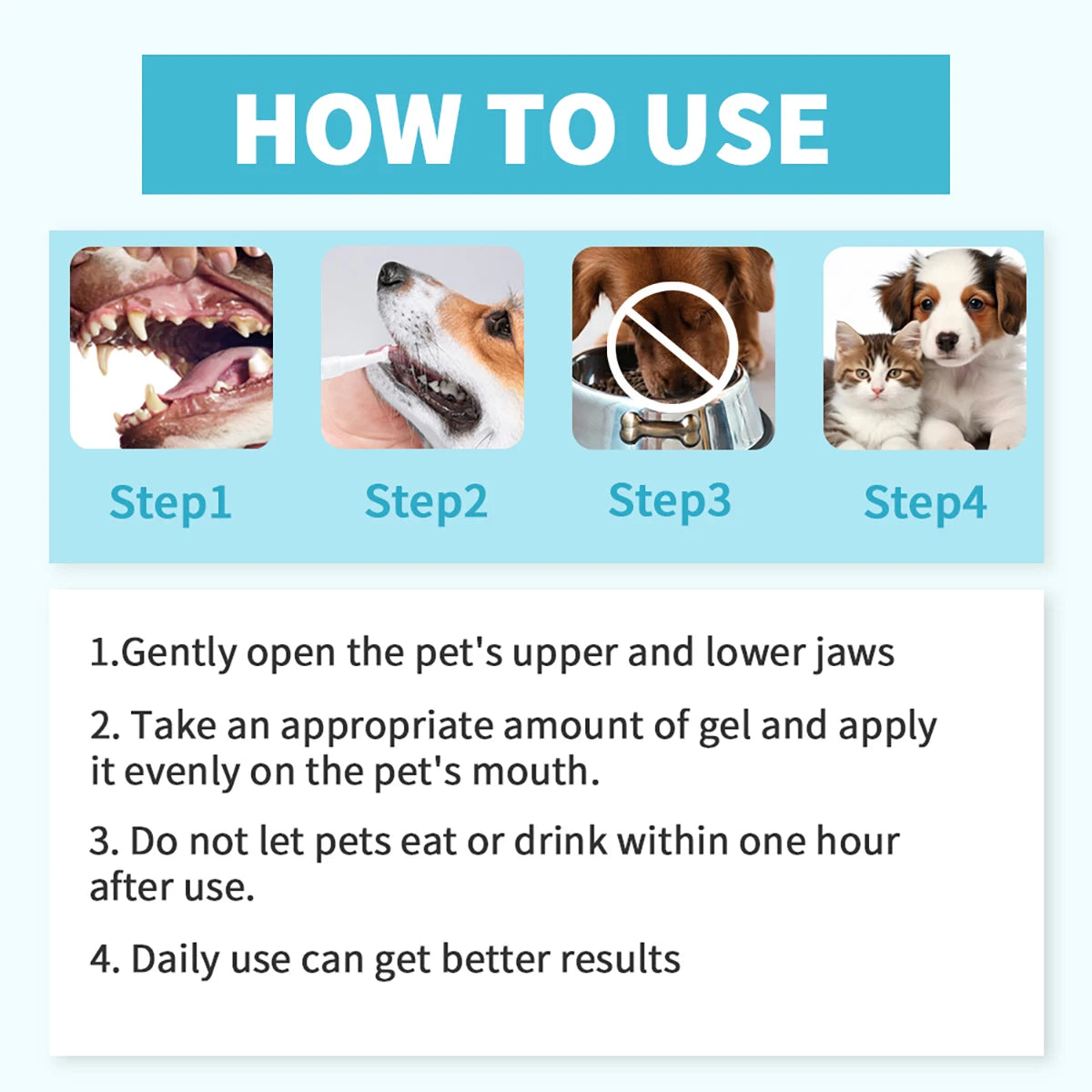 Pet Teeth Cleaning Pen with Soft Brush Dental Gel for Dogs & Cats Tartar Control Fresh Breath Soothes Gums Mild Formula 3pcs/box