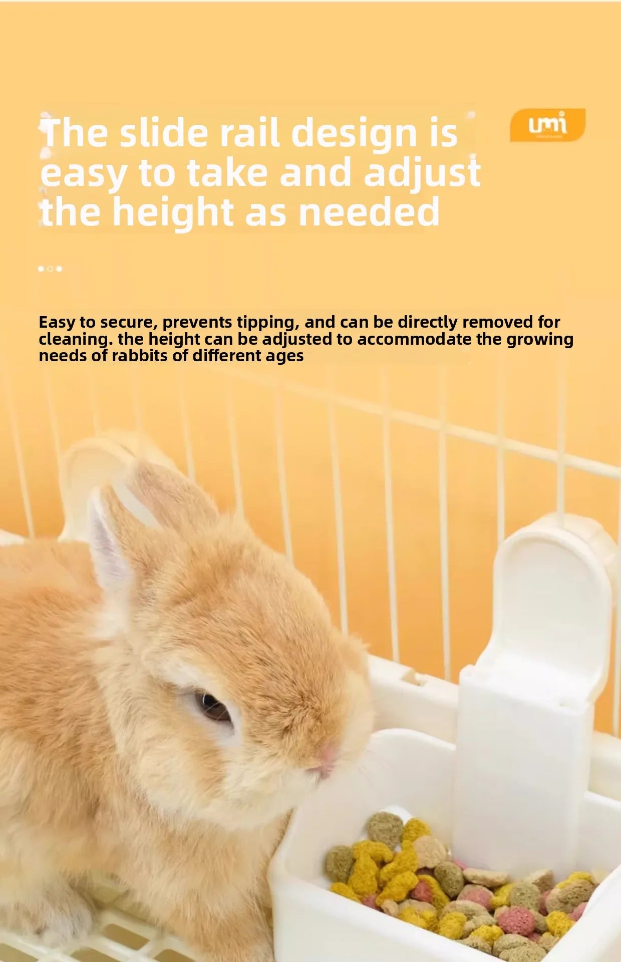 Large-capacity Rabbit Food Bowl with Secure Base Durable and Bite-resistant