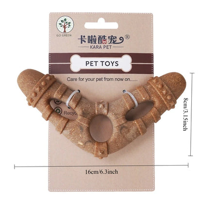 Dog Toy, Bone-Like Teething Stick, Durable, Tooth-Cleaning, Self-Entertaining and Boring, Small Dog-Shaped Pet Toy