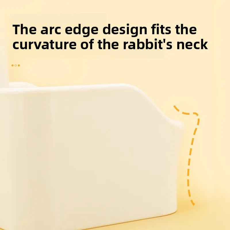 Large-capacity Rabbit Food Bowl with Secure Base Durable and Bite-resistant