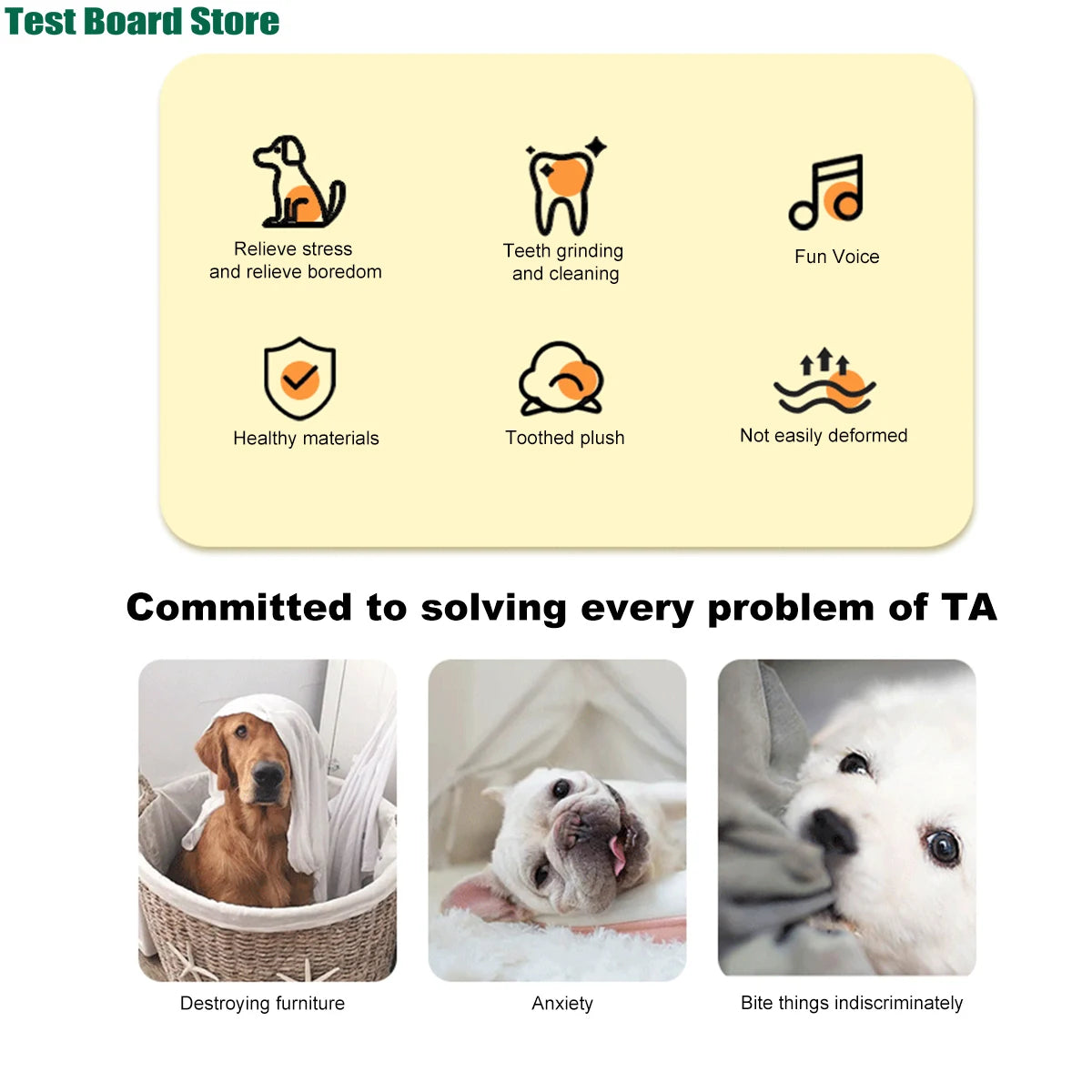 1Pce bite resistant pet sound toy, dog plush bone shaped chew toy, suitable for small and medium-sized puppies