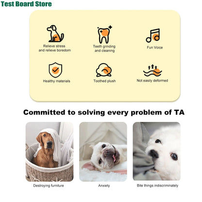 1Pce bite resistant pet sound toy, dog plush bone shaped chew toy, suitable for small and medium-sized puppies