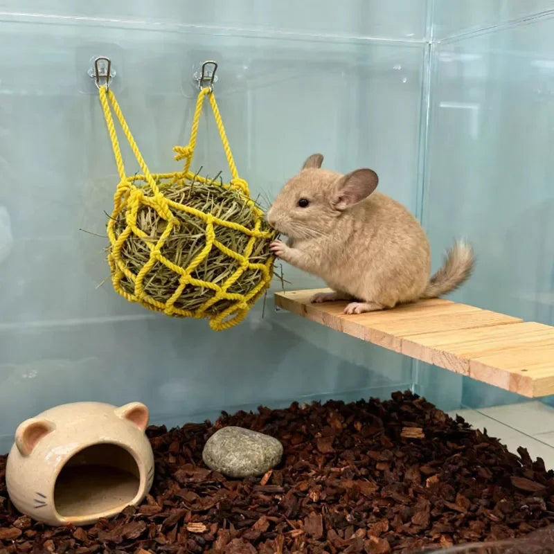 Hanging Rabbit Hay Feeder Ball Holder Food Rack Durable Cage Small Pet Feeding Bowl for Hedgehog Ferret Gerbils Pets Supplies