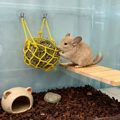 Hanging Rabbit Hay Feeder Ball Holder Food Rack Durable Cage Small Pet Feeding Bowl for Hedgehog Ferret Gerbils Pets Supplies