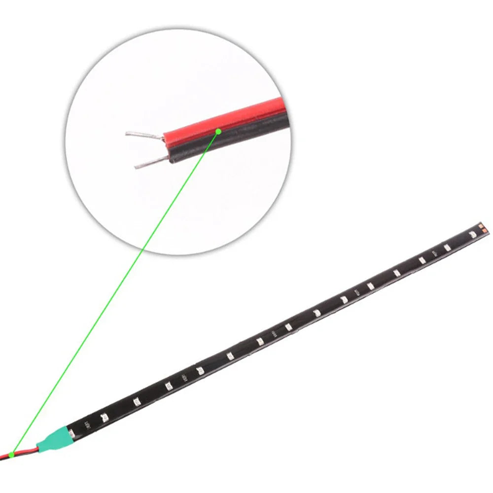 2X 30cm Car LED Strip Lights DRL | Flexible Ambient Decorative Atmosphere Lamp for 12V Vehicles