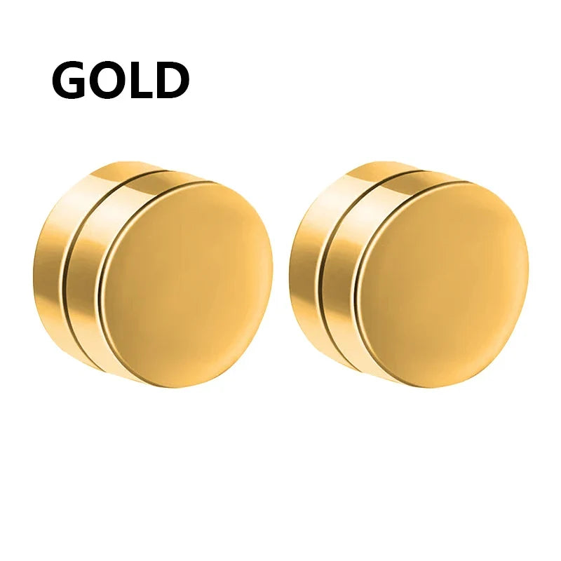 6mm/8mm/10mm/12mm Strong Magnetic Non Piercing Ear Clip | Round Circle Mens Stud Earrings