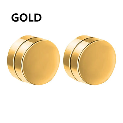 6mm/8mm/10mm/12mm Strong Magnetic Non Piercing Ear Clip | Round Circle Mens Stud Earrings