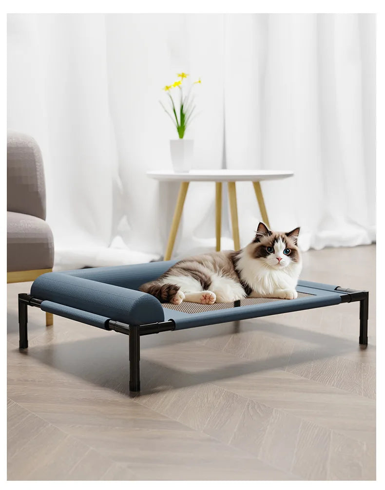 Summer Pet Folding Bed - Breathable & Moisture-Resistant Cat & Dog Bed for All Seasons