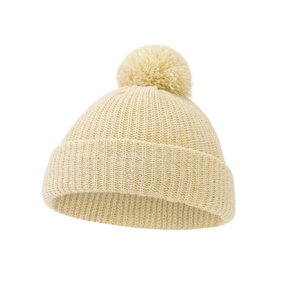 Solid Pom Knitted Baby Beanie | Newborn Infant Winter Hat