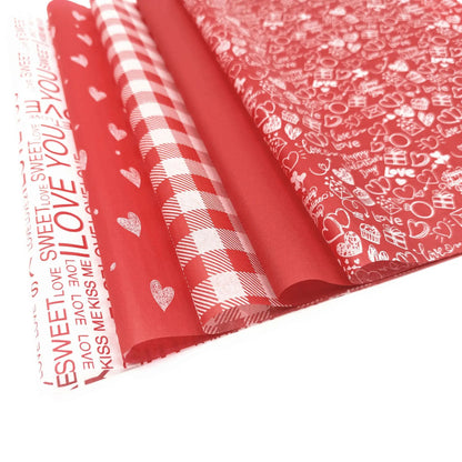30Pcs Valentine's Day Red Parchment Paper Sheets | 5 Style Choices for Gift Wrapping & Party Decor