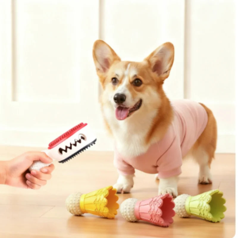 New Badminton Shape Bite-Resistant Dog Toy Interactive Chew Toy Relieves Boredom Teeth Grinding Stick Puzzle for Dogs Self-Fun