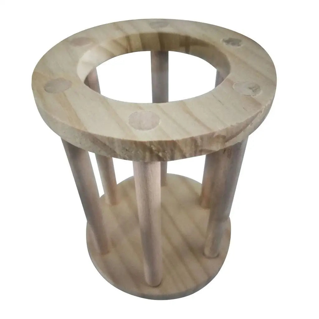 Rabbit Hay Feeder Rack Wooden Food Manger Cylindrical Stand Grass Holder for Small Pets Bunny Chinchilla Guinea Pigs Small Pets