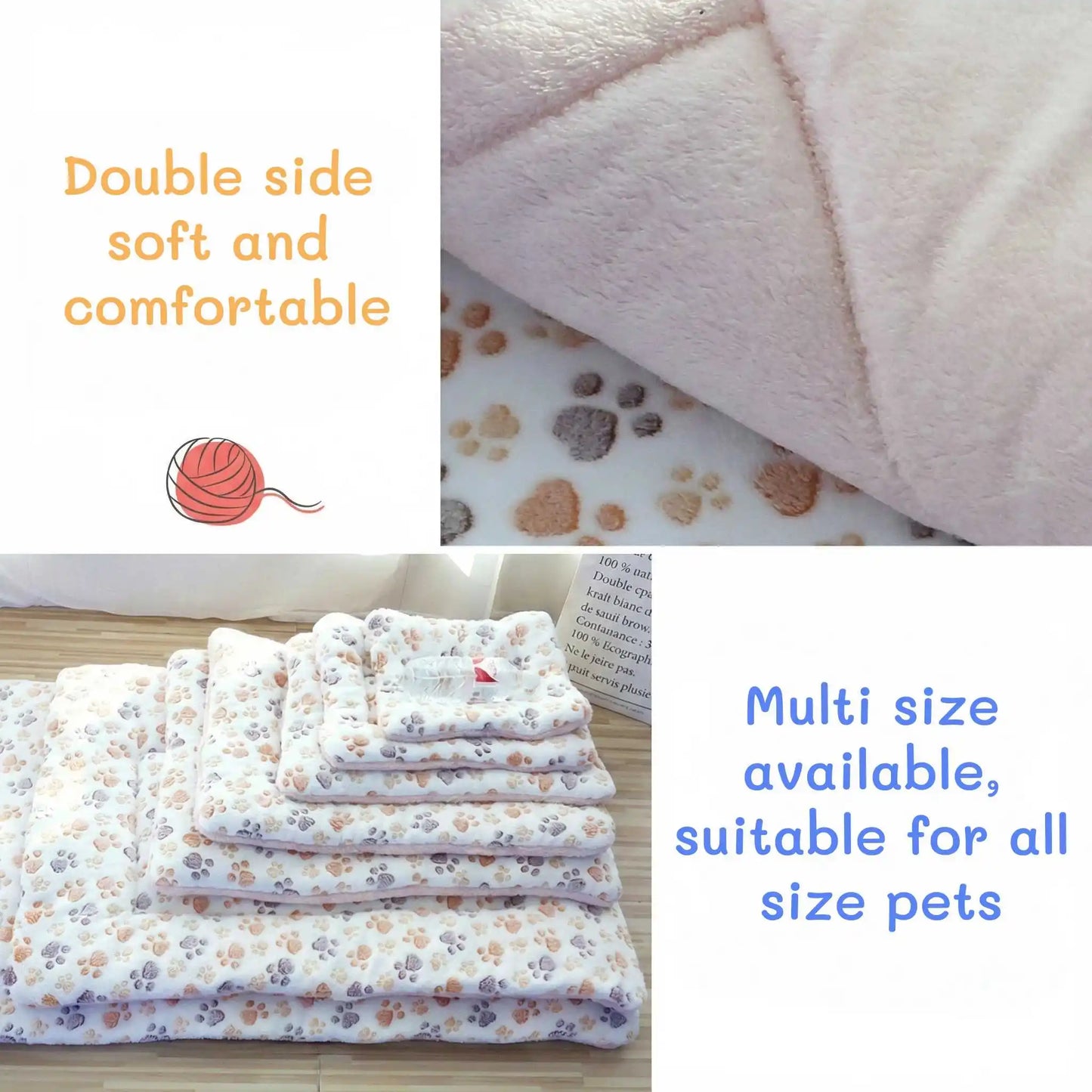 Portable Dog Sleeping Bed Mats Pet Blanket Plush Washable Cat Sofa Bed Mat Home Travel Comfortable Warm Soft Flannel relax Towel