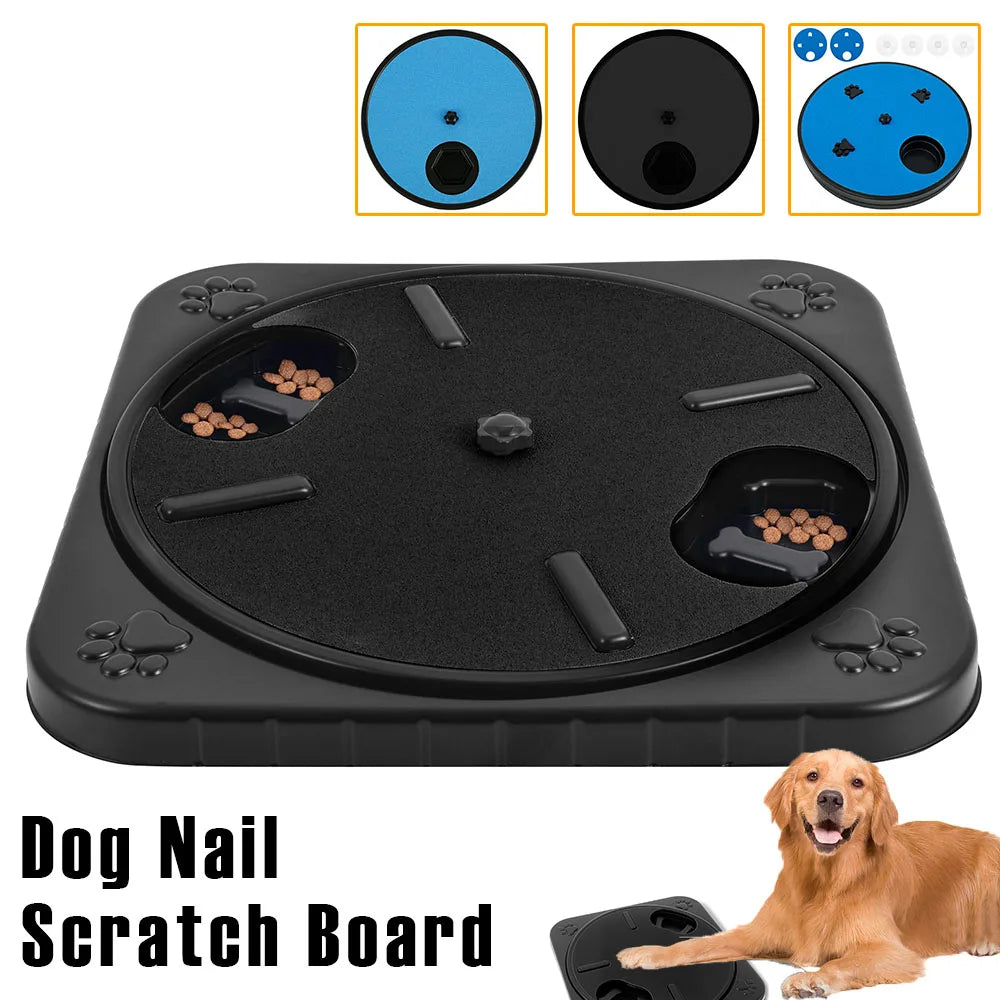 Round Dog Nail Scratch Board 360° Rotating Dog Scratch Pad with Snack Compartments Interactive Pet Toy Pet Supplies Accessories
