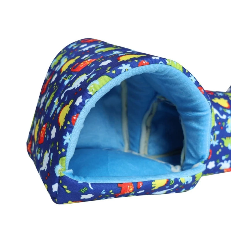 Hamster Tunnel Bed Tunnel Rabbits Toy Soft Cave House for Hamster for Guinea Pigs, Gerbils Molar Toy Bed