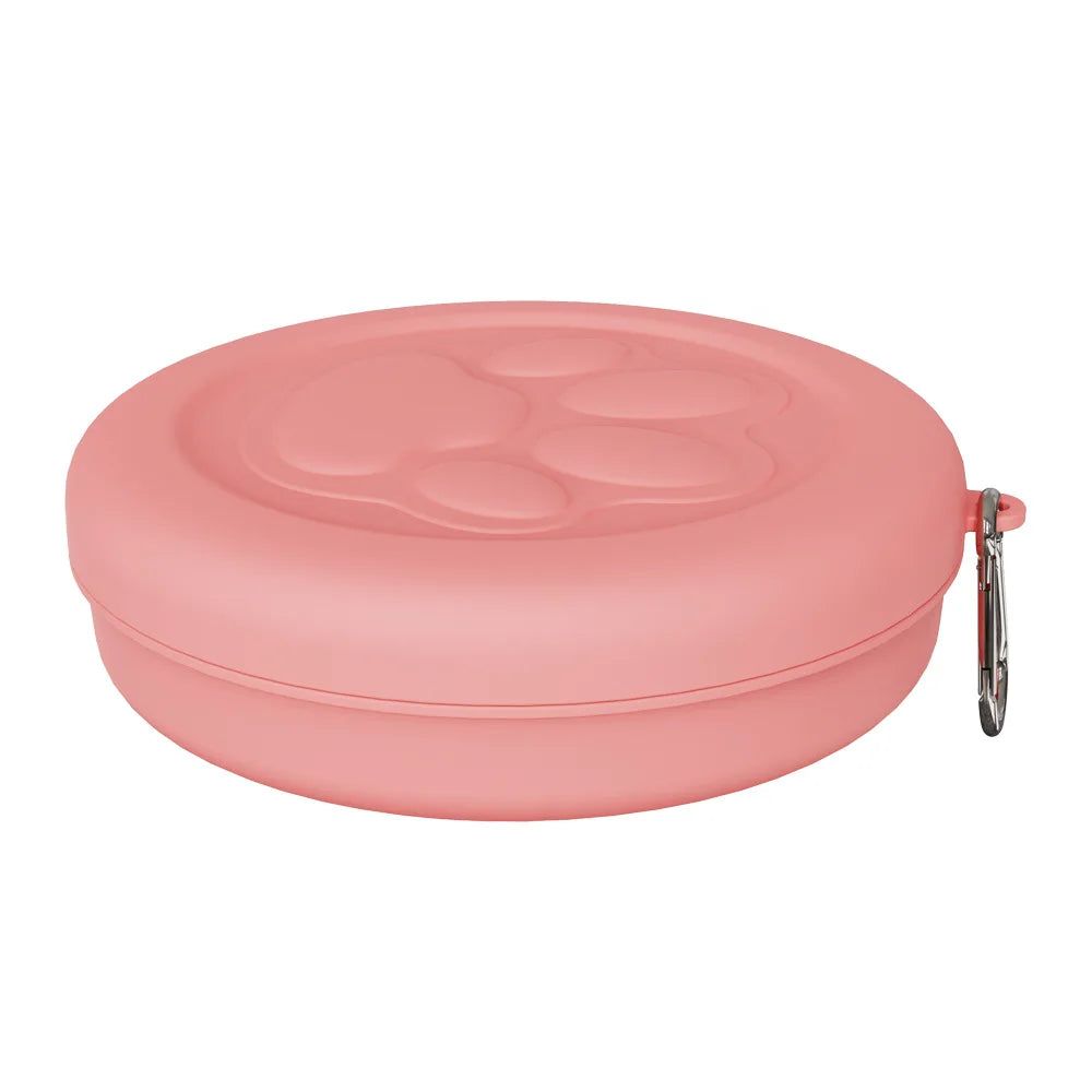 Portable Outdoor Pet Bowl: 2-in-1 Travel Dog Food/Water Dish with Treat Compartment for Hiking, Camping, and On-the-Go Feeding