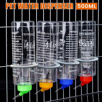 500Ml Rabbit Water Dispenser Hanging Water Bottle Ball Bearing Water Bottle Dispenser Hamster Feeder Hanging On The Pet Cage