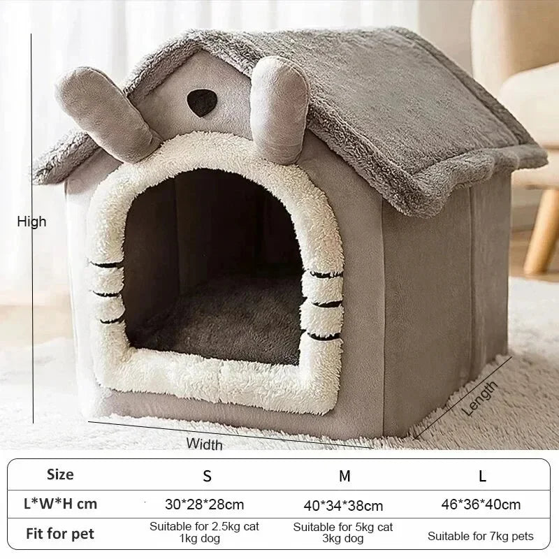All-Season Soft Pet Bed Tent with Removable Washable Cushion for Dogs and Cats