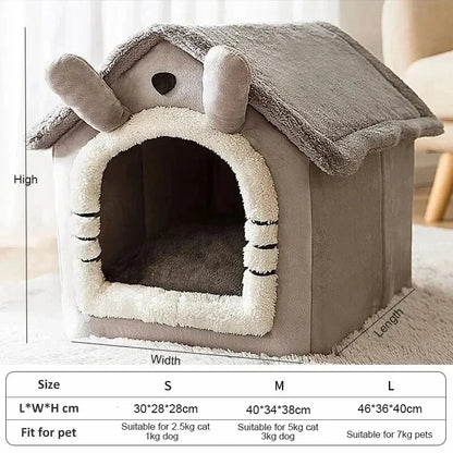 All-Season Soft Pet Bed Tent with Removable Washable Cushion for Dogs and Cats