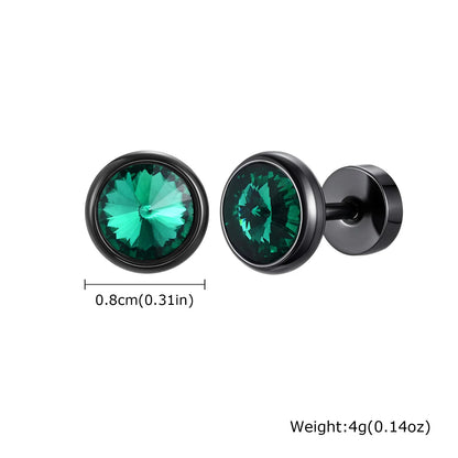 Anti Allergy Round Zircon Stud Earring for Men | AAA CZ Stainless Steel Hip Hop Classic Jewelry