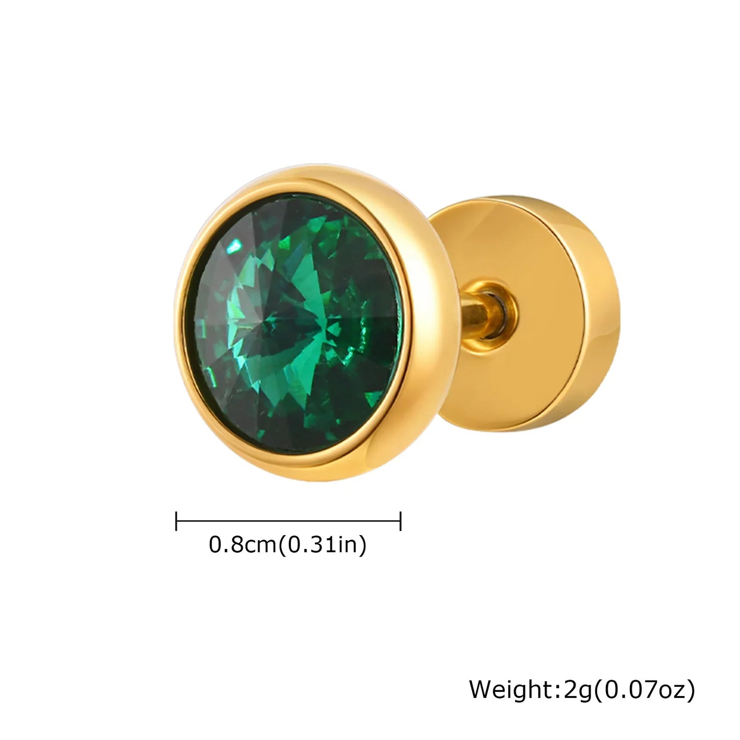 Anti Allergy Round Zircon Stud Earring for Men | AAA CZ Stainless Steel Hip Hop Classic Jewelry