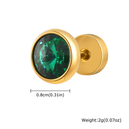 Anti Allergy Round Zircon Stud Earring for Men | AAA CZ Stainless Steel Hip Hop Classic Jewelry