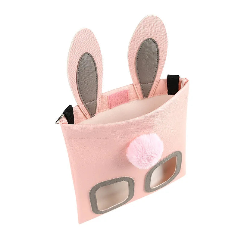 Rabbit Hay Feeder Bag - Adjustable Chew-Proof Foraging Pouch for Bunny/Chinchilla/Hamster Cages Hanging Hay Dispenser with Clips