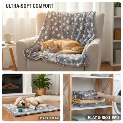 Portable Dog Sleeping Bed Mats Pet Blanket Plush Washable Cat Sofa Bed Mat Home Travel Comfortable Warm Soft Flannel relax Towel