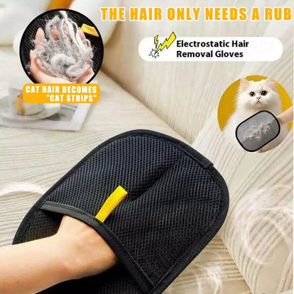 Pet Hair Removal Tool Reusable Static Removal Gloves, Double-Sided Grooming Gloves for Pets Removes Pet Fur Hair for Carpets